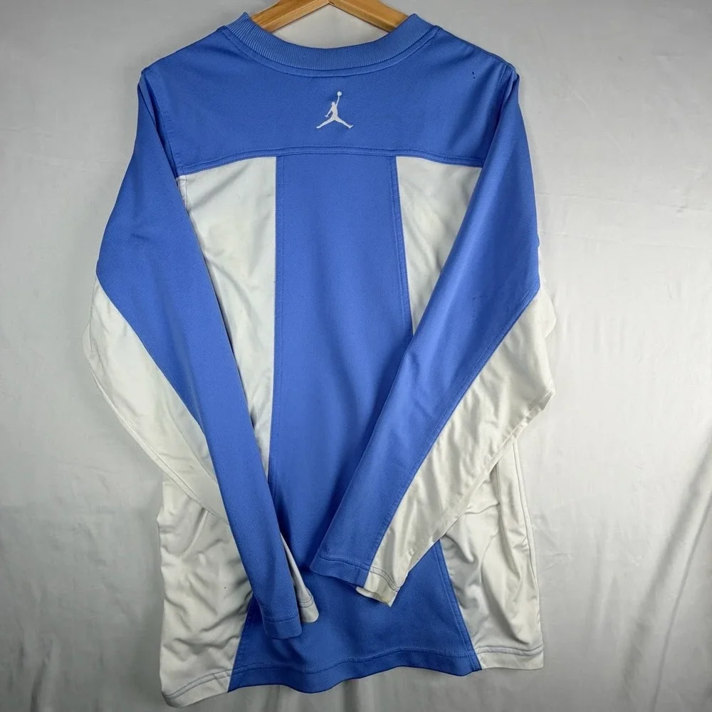 Jordan UNC Tar Heels Long Sleeve Dri-FIT Shooting Shirt Mens Blue White XL